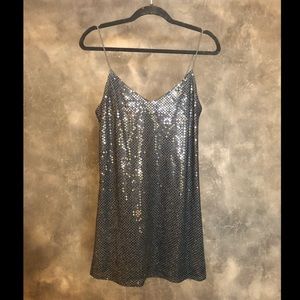 Black sequin mini dress